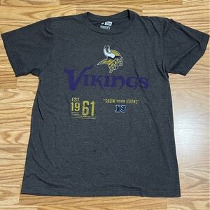 Minnesota Vikings Men’s Heather Gray Team Soft NFL T-Shirt Medium